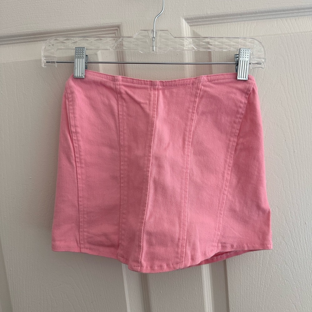 SHEIN Pink Denim Tube Top